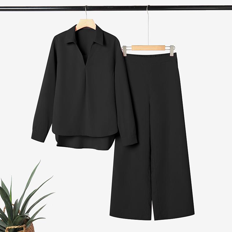 ZANZEA Women Long Sleeve Blouse and Pants Casual Two Piece Suit Sets