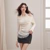 UNIFREE Off-Shoulder Knit Pullover Top