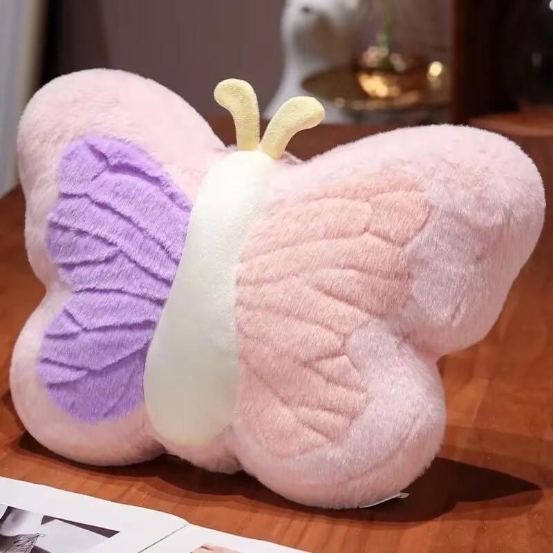 Cute Girl Butterfly Plush Pillow With Soft Polyester Filling For Bedside Decor And Gifts