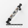 Nordic Style Blue Flower Ceramic Cabinet Pulls Non-slip Furniture Handles Knobs for Drawer Wardrobe Home Decor