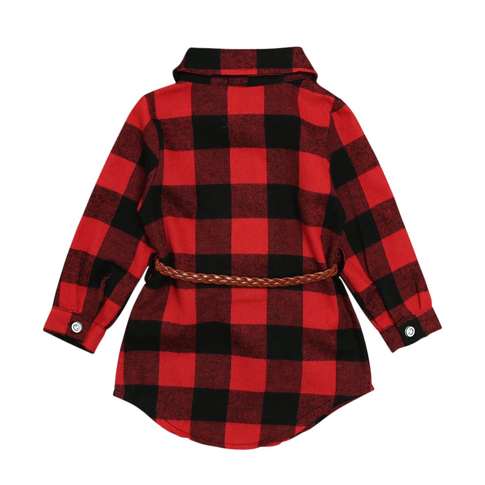 Kinder Baby Mädchen Plaid Baumwolle Weiche Langarm Kleid Casual Outfits