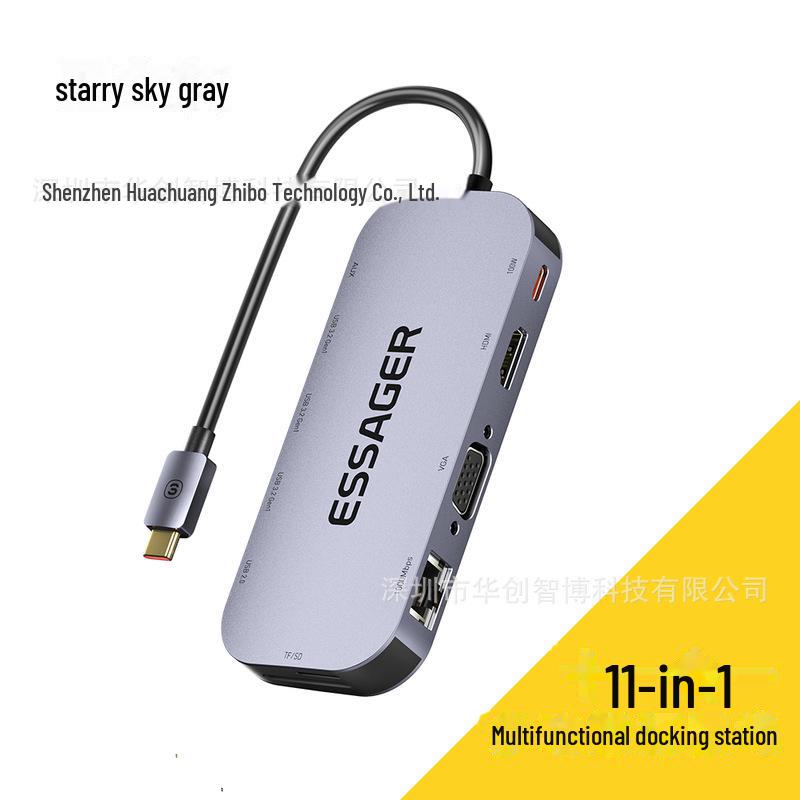 

ESSAGER Fengqin 11-в-1 USB-C хаб расширения с выходом 4K и гигабитным Ethernet