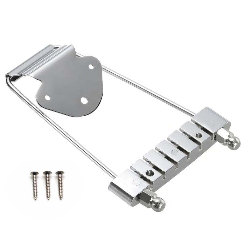 Guitar Tailpiece Bridge 6-String Electric Guitar Trapeze Tailpiece Bridge Guitar Replacement Part Easy to Install серебряный