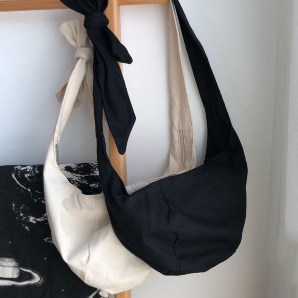 

Zipper Canvas Bags Canvas Tie Crossbody Bag Large Capacity Shoulder Bags