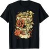 Skull Flower Red Roses Death T-Shirt