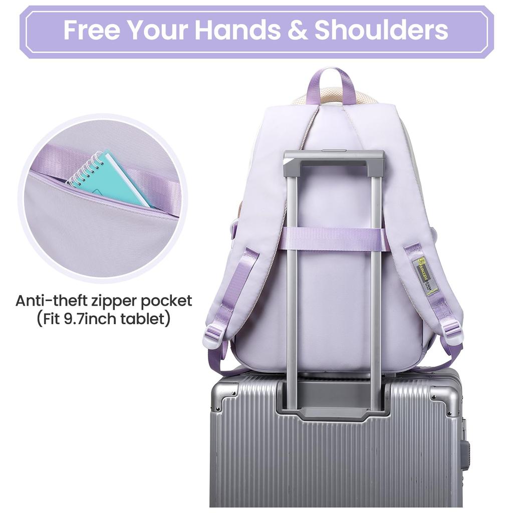 Girls' School Backpack Teenager School Bag Waterproof Lightweight Stylish Casual Daypack Nylon School Bag Girls 3rd - 9th Class