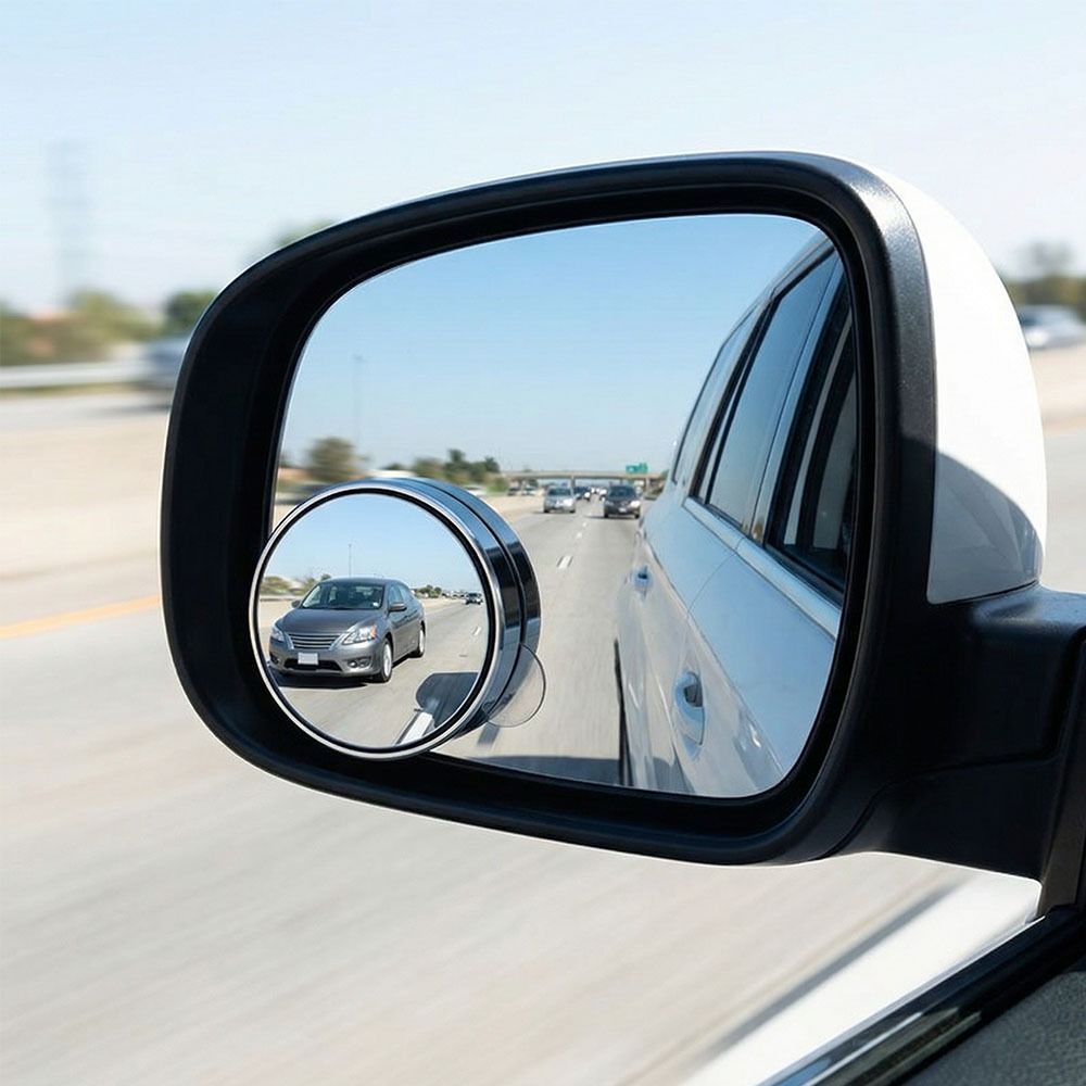 2pcs 360 Degree Adjustable Blind Spot Mirror Universal Fit Wide Angle Mirror  Driving Safety