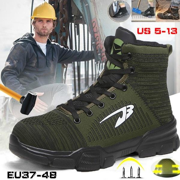 Men Steel Toe Shoes Kevlar Fiber Safety Shoes Breathable Hiking Boots