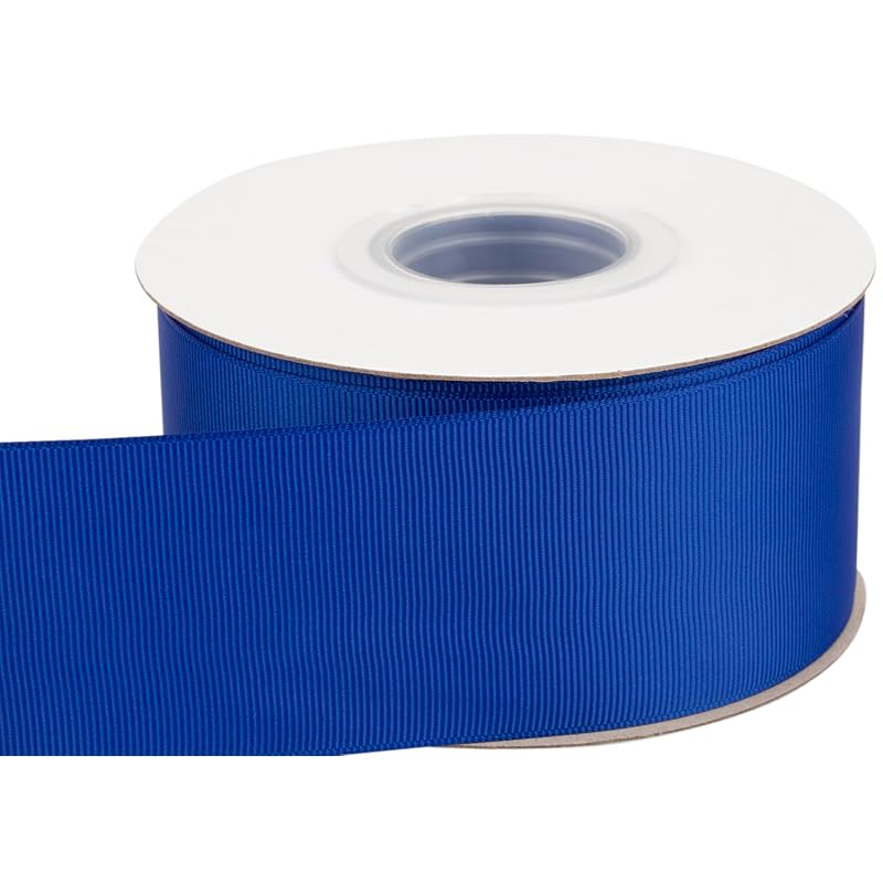 [Tekdeere]Width 50mm Solid Cobalt Grosgrain Ribbon, Perfect for Gift Wrapping, Sewing, Hair Accessories, Wedding Decorations - 22 Meters/roll