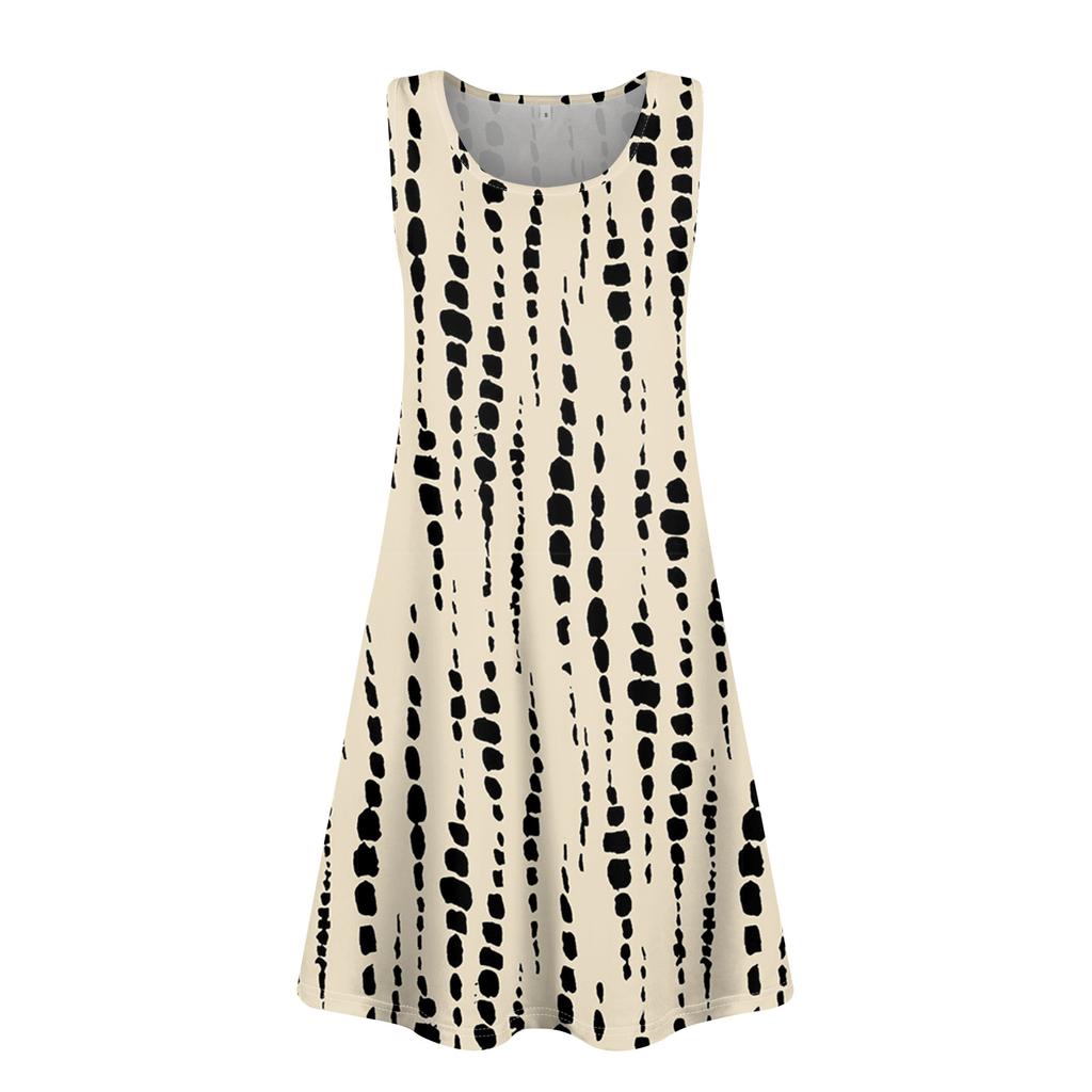 Womens Summer Dresses Loose U Neck Sleeveless Sundresses Dress With Pockets