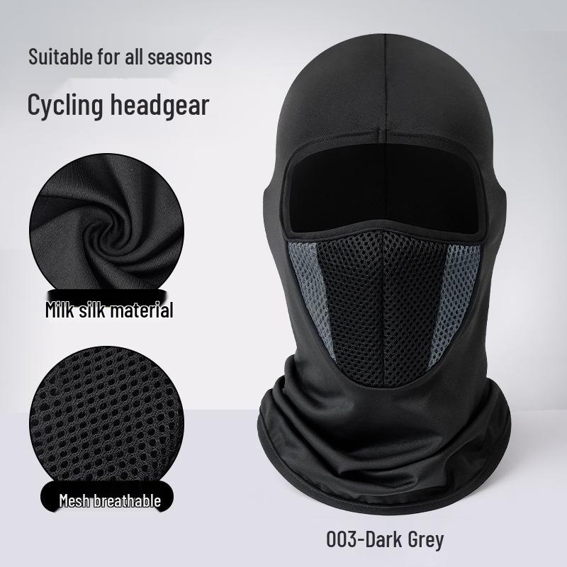 Breathable Summer Cycling Ice Silk Headscarf: Two-Color Windproof Mesh Face Mask