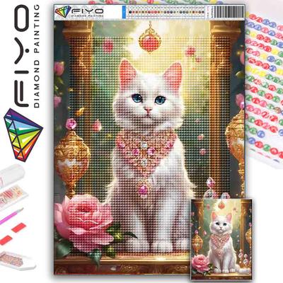 DIY Volles rundes Diamantgemälde Kreuzstich 3D süße Tier-Wohnszene Art Deco Architekturgemälde Diamantgemälde 5D Diamantkunstgemälde