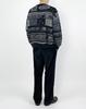 A MADE Pattern Mix Oversized Knit Sweater (Black Gray)