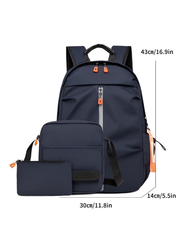 Men's Fashion Business Travel Backpack Set: 3-Piece Multifunctional Bag for Cross-Border Use