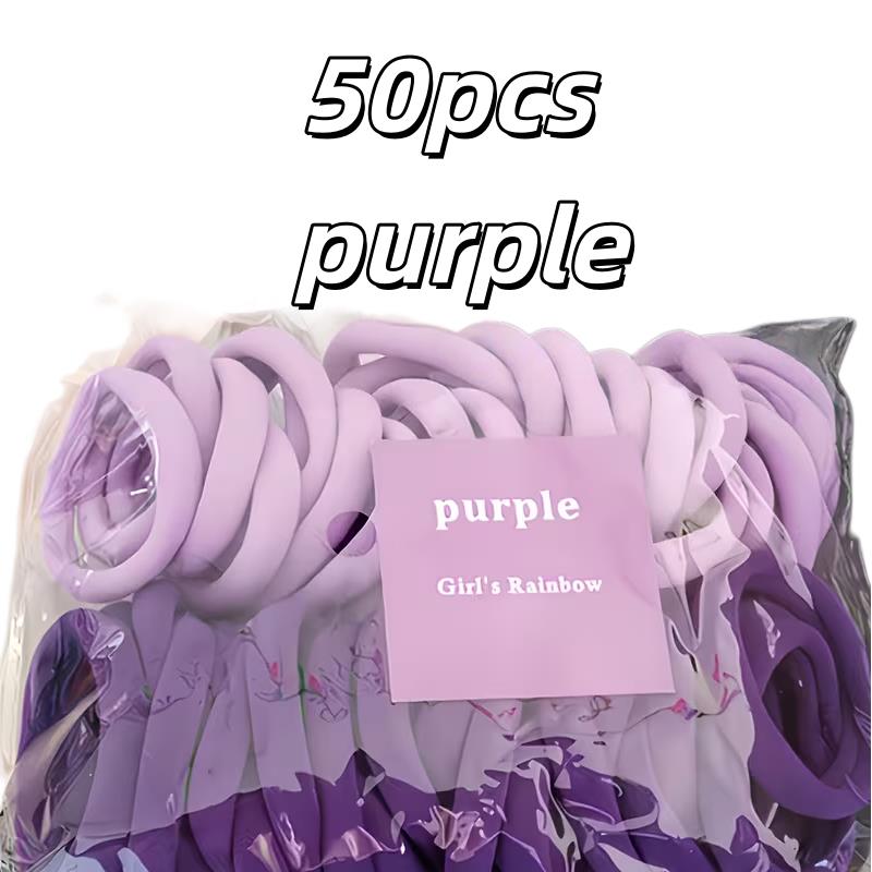 

50pcs Women s Casual Hair Ties – Soft Pink/Peach, Non-Slip, for Daily Use, Gym & Sleep, Comfort