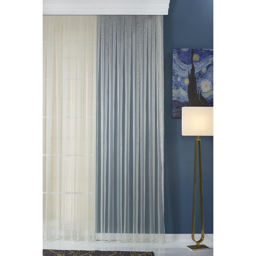 Smaragdgrüner heller Tüllvorhang zum Bügeln – Olin – Florfrei – Schrumpfungsextrakte