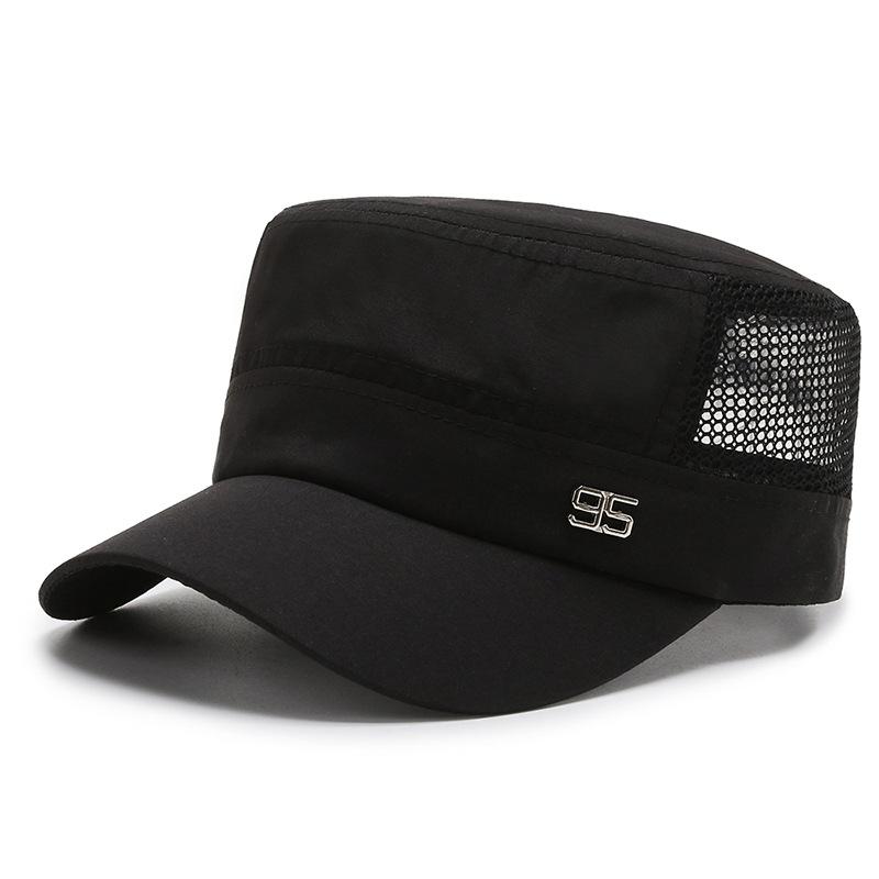 New Spring and Summer Men's Mesh Hat, Thin Breathable Middle-aged and Elderly Hat, Sunshade and Sunscreen, Casual Summer Flat Top Hat