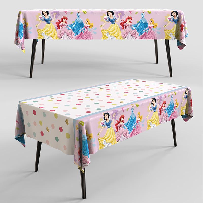 Disposable Tablecloth Cartoon Birthday Party Supplies Solid Color Picnic Table Cover Waterproof Oil-Proof Heavy Duty Rectangle Table Decor 6 Pack