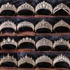 DIEZI New Baroque Korean Gold Color Crown Hair Accessories Luxury Crystal Tiara For Women Wedding Headdress Bridal Hair Zircon