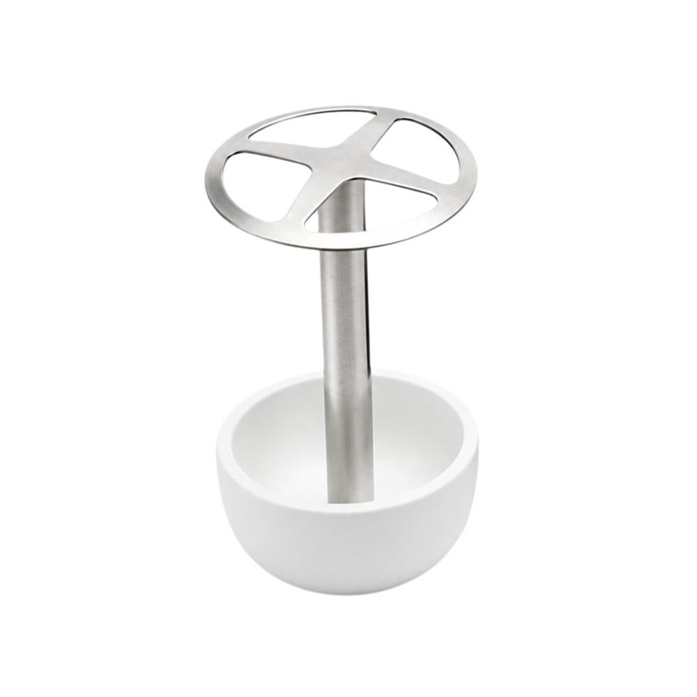 Stainless Steel Toothbrush Holder Hollow Out Design Free-standing Bathroom Toothbrush Organizer Space Saving
