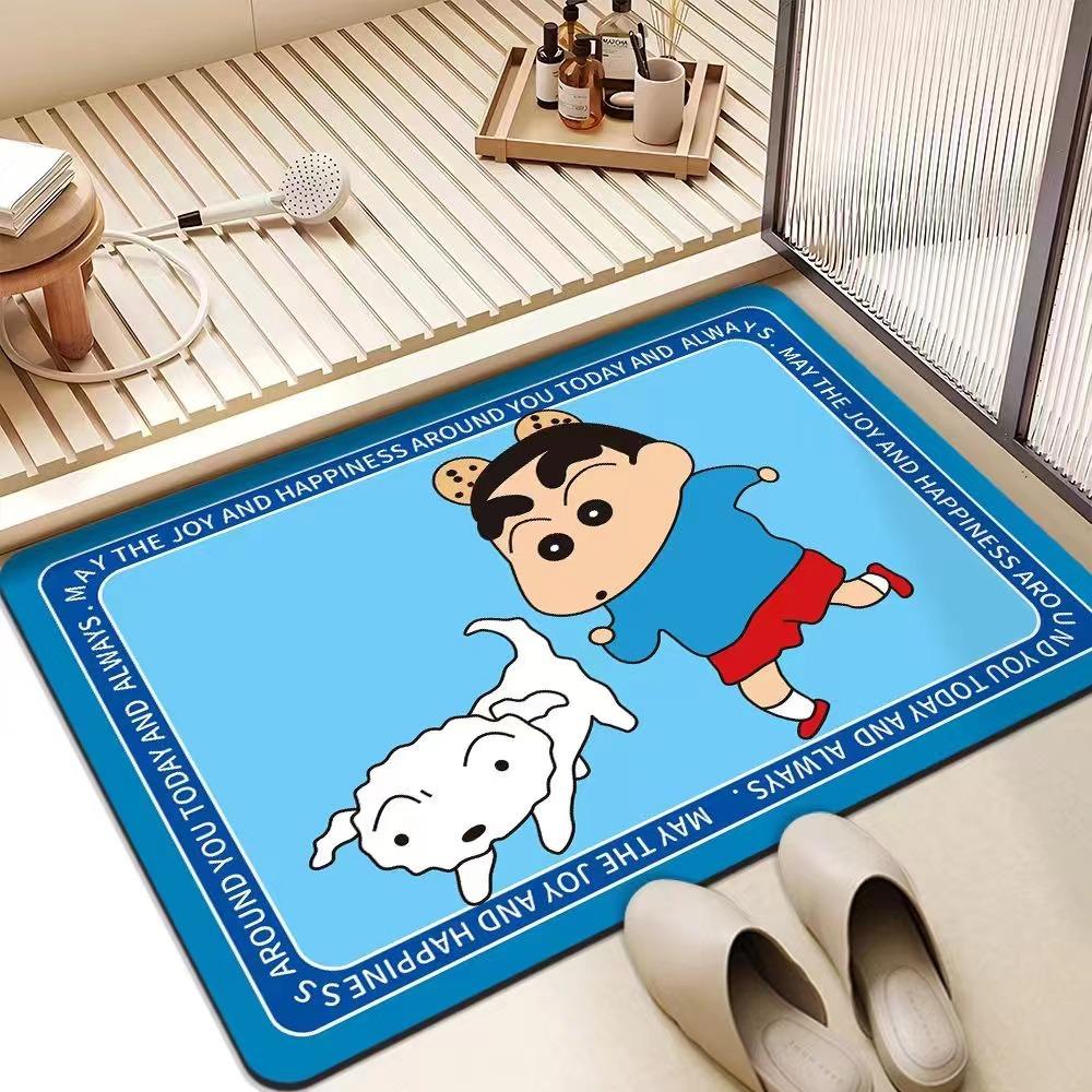 Crayon Small New Bathroom Floor Mat Bathroom Door Suction Quick Drying Mat Cartoon Diatom Mud Dirty and Non-slip Door Mat