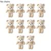10 Pcs Mini Cute Cartoon Plush Bear Dolls Birthday Gift Wedding Party Favors DIY Accessory Supplies