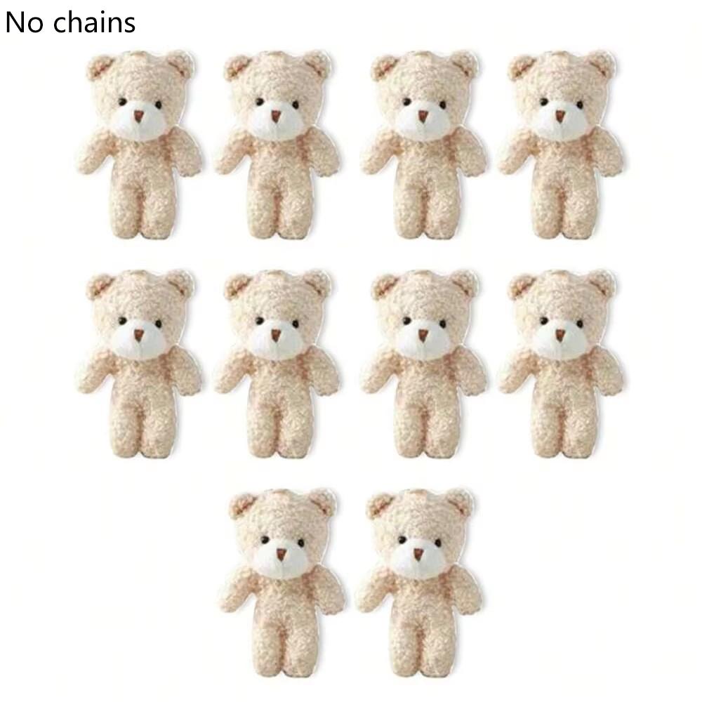 10 Pcs Mini Cute Cartoon Plush Bear Dolls Birthday Gift Wedding Party Favors DIY Accessory Supplies