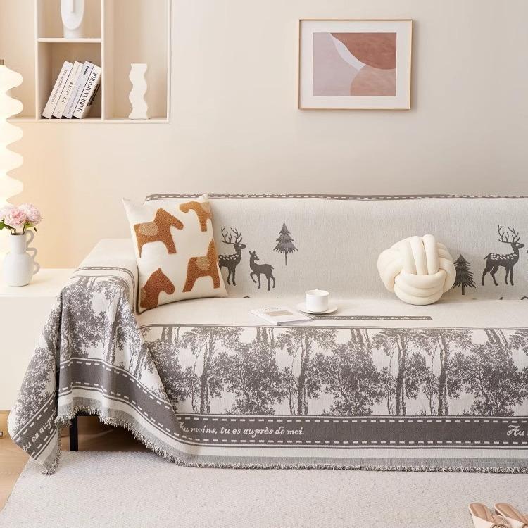 Sofa Cover Towel Ins Style Chenille Sofa Cover Cloth All-Inclusive Four Seasons Universal Anti-Scratching Sofa Cover Cushion