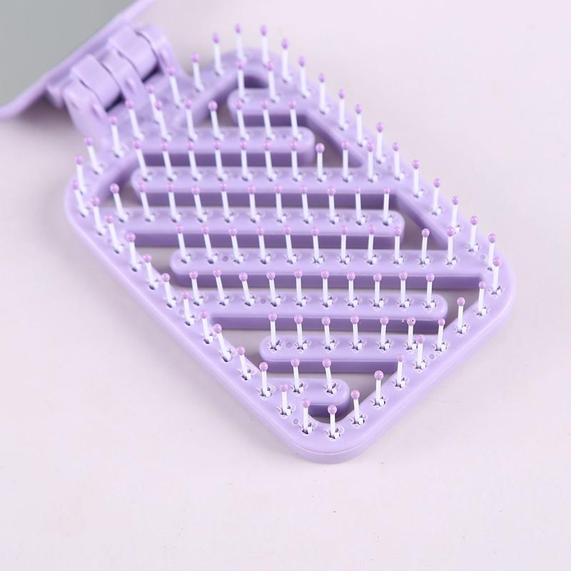 Mini kapesní zrcátko skládací hřeben dívka žena přenosné čtvercové kapesní malé cestovní masážní kartáč na vlasy se zrcátkem stylingový doplněk