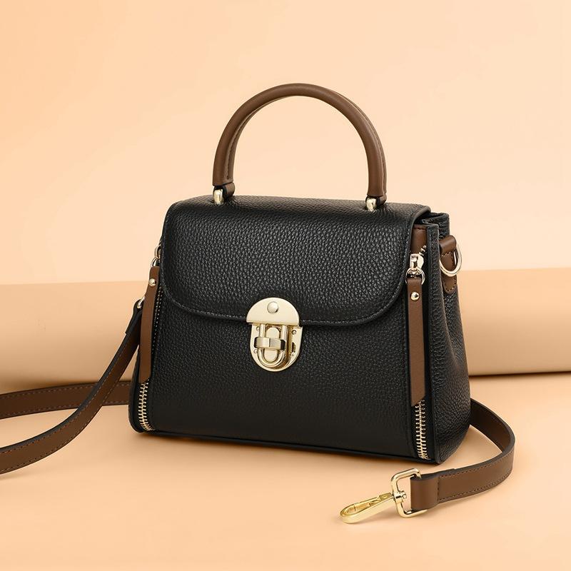 Bag Women'S High-End Sense Fashion Portable Leather Women'S Bag Small Square Bag Foreign Style Versatile Single Shoulder Messenger Bag Exquisite Work