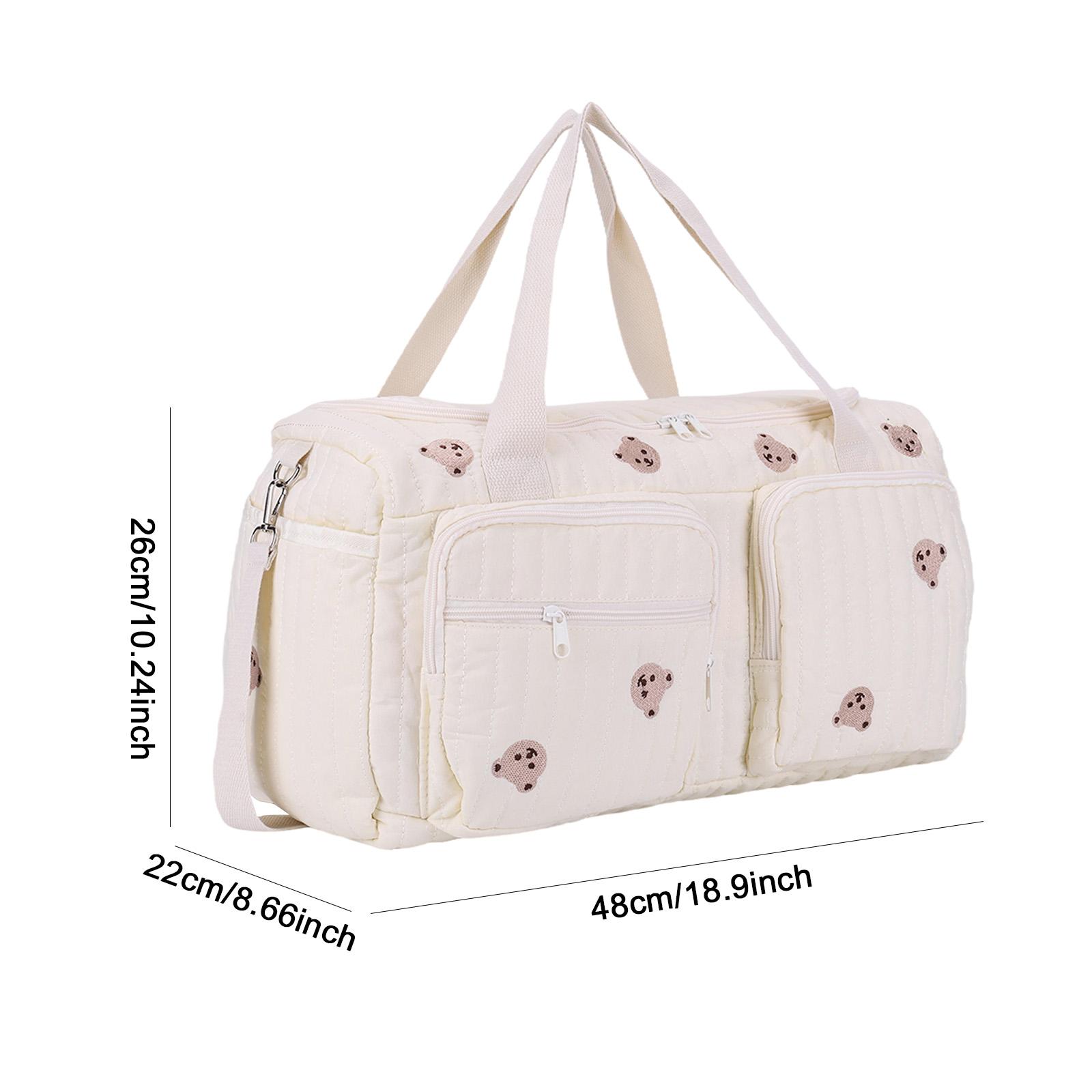 

Cute Quilted Baby Diaper Handbags Large Capacity Quilted Duffle Crossbody Bags Travel Cute Top-Handle Bags Casual Shoulder Bag