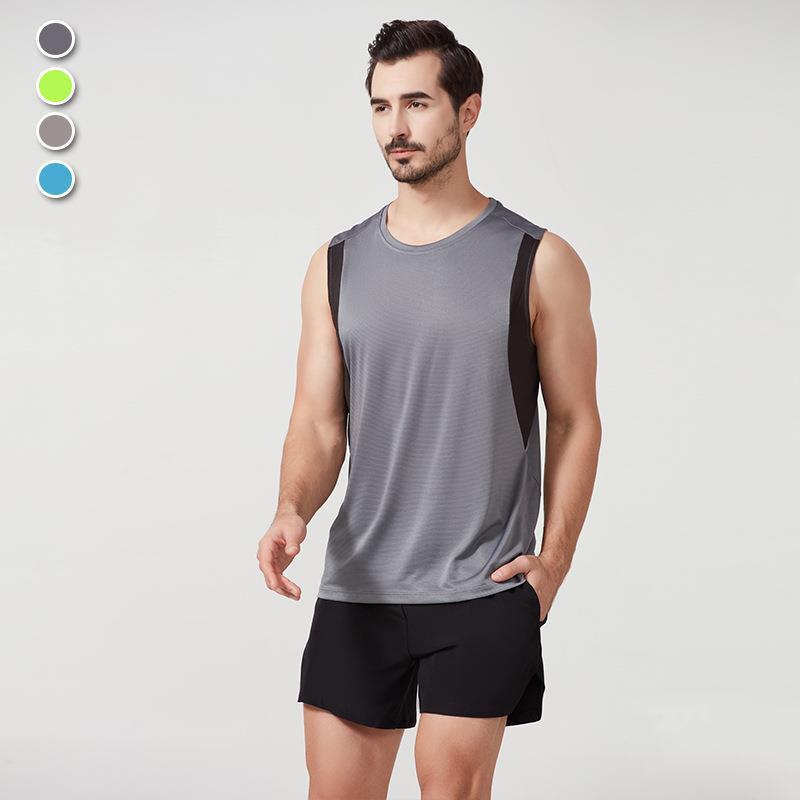 Yeni Spor Yelek Erkek Bol Yaz Saf Pamuk Fitness Ve Vücut Geliştirme Hızlı Kuruyan Kolsuz Omuz Beyaz Taban Gömlek Kolsuz Tişört