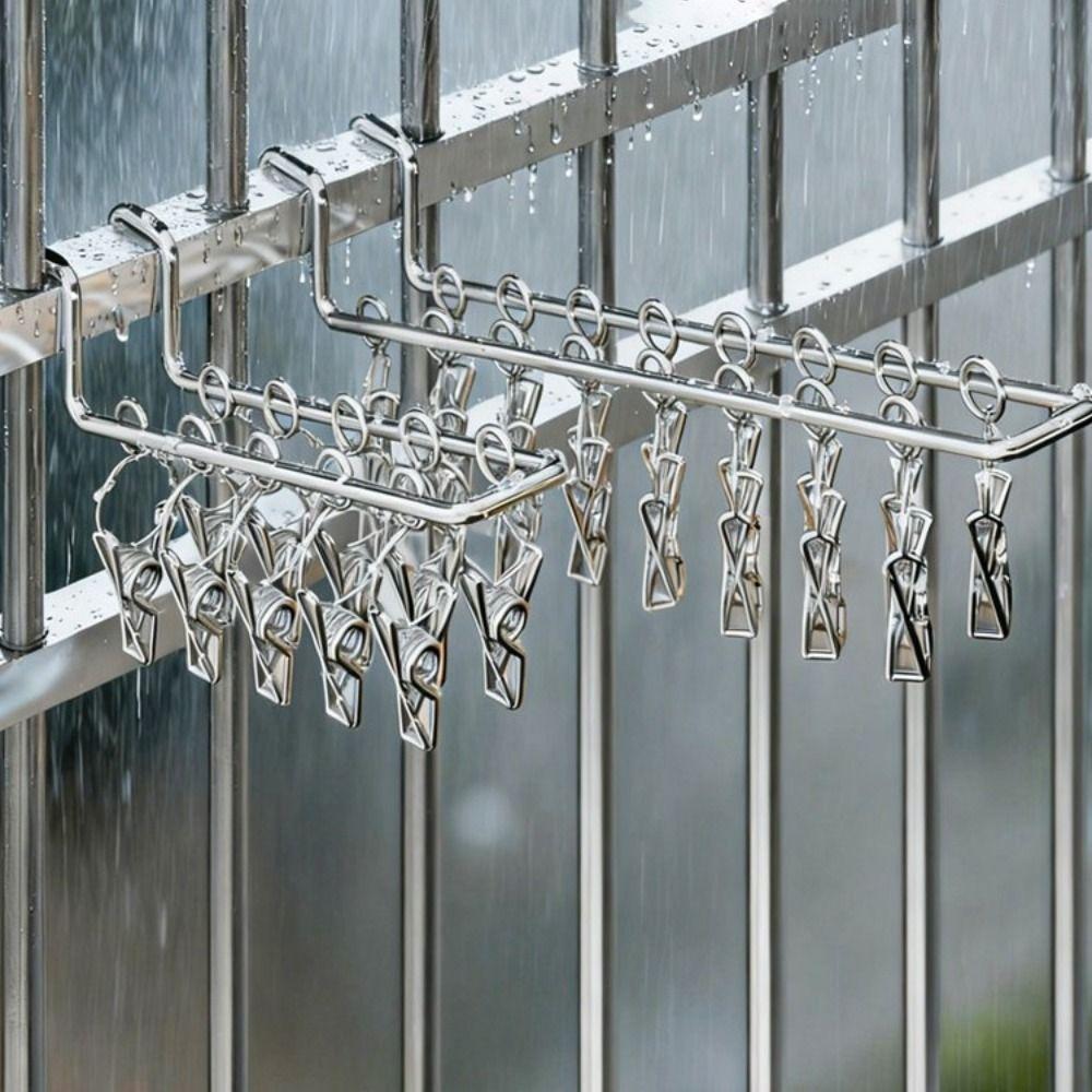 Stainless Steel Socks Drying Rack 10/16 Clips Window Net Clothespin Durable Socks Clips  Closet