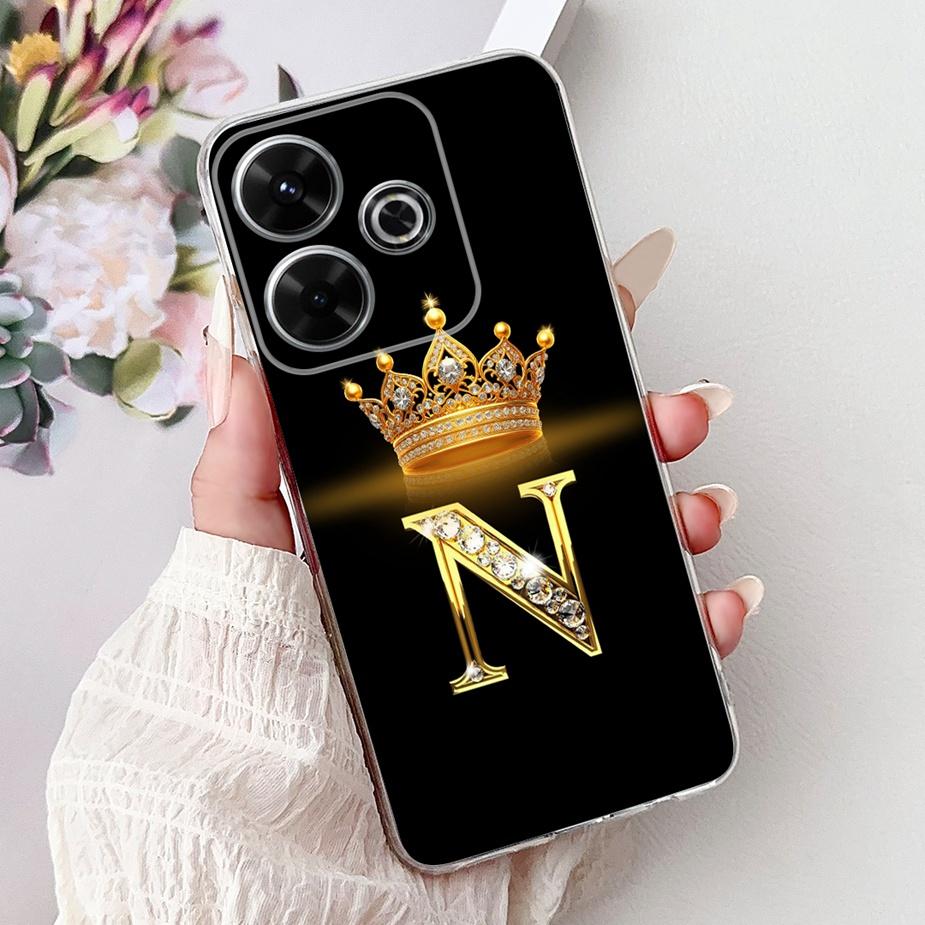 For Xiaomi Redmi 13 Case New Letters Cover 6.79'' Clear Silicone Soft TPU Phone Case For Xiaomi Redmi 13 Redmi13 Back Cover Bags
