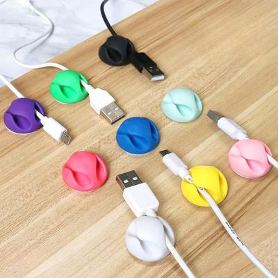 2pcs/set Cable Management Winder Rubber 2 Cables Holder Clips for Car Table Charge Cable Earphone Cable Organizer Clips