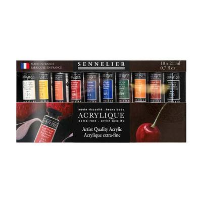Acrylic Paint - Extra Fine - Sennelier - Heavy Body - High Viscosity - 10 Tubes of 21ml