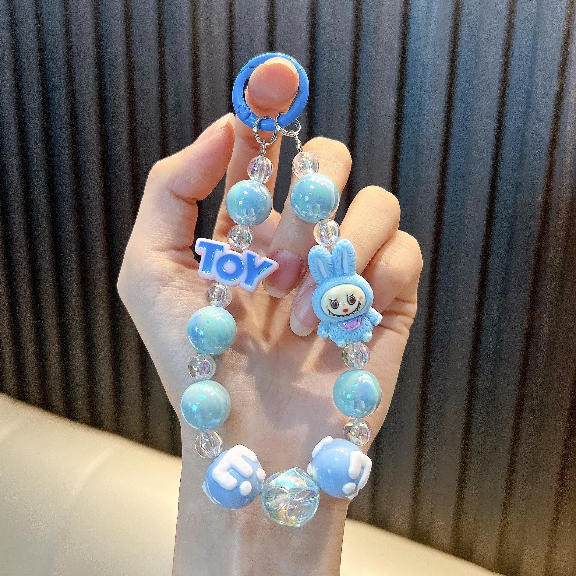 

Cartoon Rabbit Beaded Mobile Phone Chain Keychain Mobile Phone Pendant Pendant Student Reward Small Gift Pendant