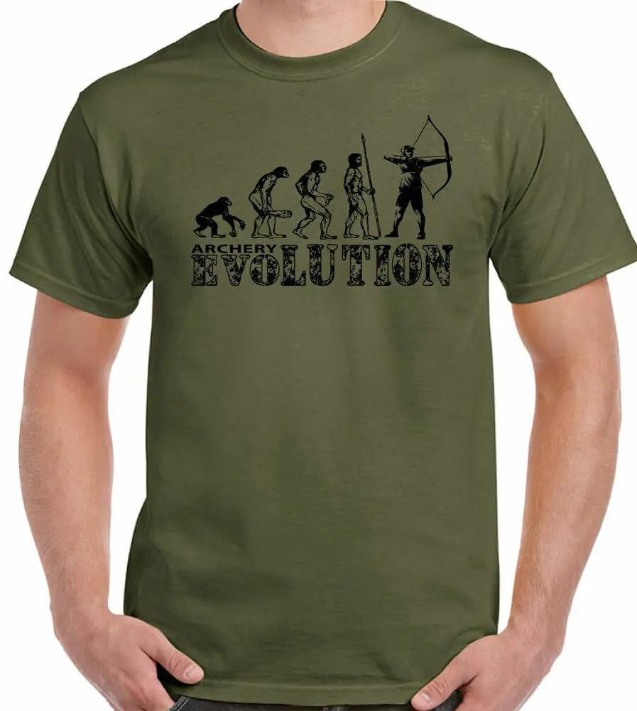 Funny Archer Long Bow Arrows Target Archery Evolution TShirt 100 Cotton ONeck Short Sleeve Casual Unisexs Tshirt Size S3XL