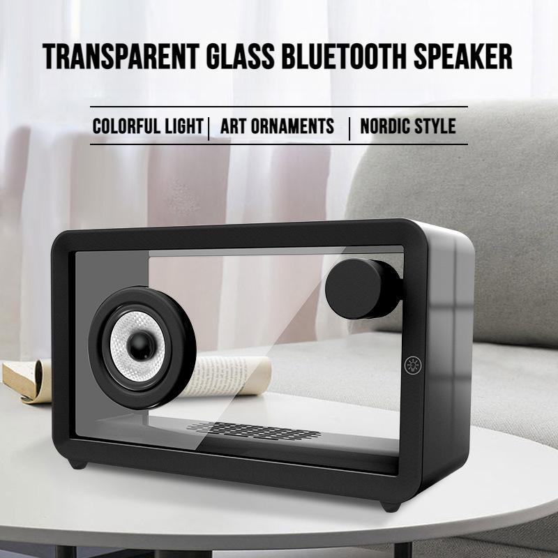 Simple Transparent Bluetooth Audio with Ambience Light Portable Speaker Colorful Creative Audio Gift
