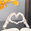 Gold Skeleton Figurine Skeleton Hands Statue Skeleton Heart Hands Figurine Set for Halloween Home Decor Resin Love for Shelf