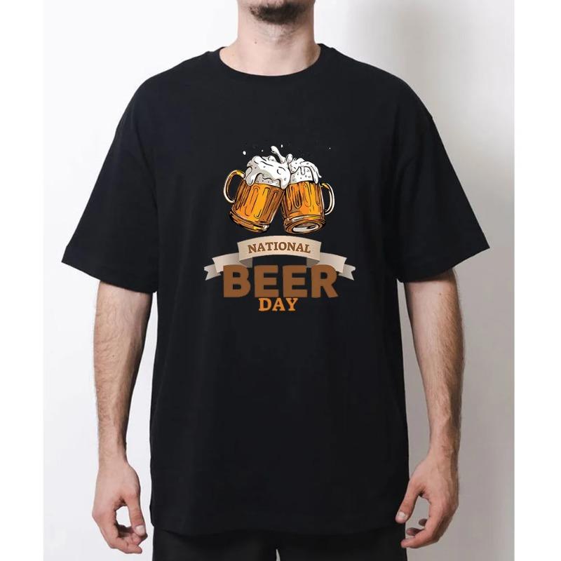 National Beer Day Graphic TShirt for Unisex Casual Beer Lover Top Celebrate Shirt Adult Streetwear Breathable Tops