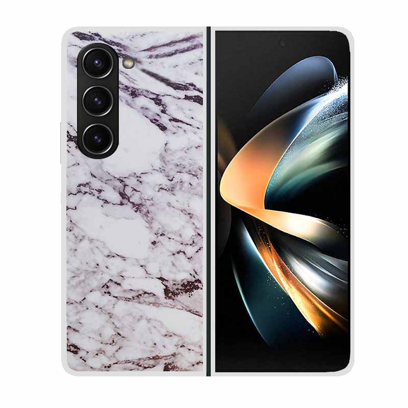 

Чехол для телефона Samsung Galaxy Z Fold 5 4 3 2 Прозрачный Жесткий Пластиковый Чехол Для Samsung Z Fold5 5G Прозрачный Чехол с Краями Мраморный Para Galaxy Z Fold 2