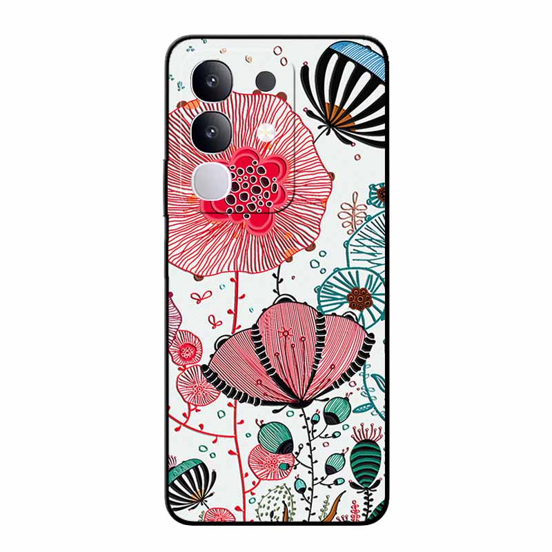 3D Emboss Case For Vivo Y300T V2445EA Relief Emboss Soft Silicone Covers For VIVO Y300t 2025 TPU Relief Emboss Funda Flower Capa