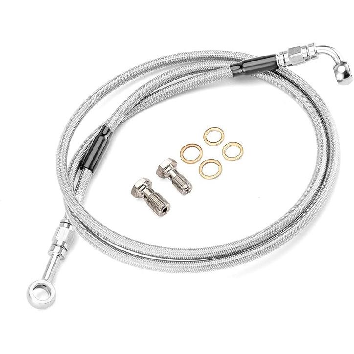 Mofun Extended Length Stainless Steel Hydraulic Front Brake Line Kit Non-ABS For 12"-14" Handlebar Compatible With Harley Sportster XL 883 1200