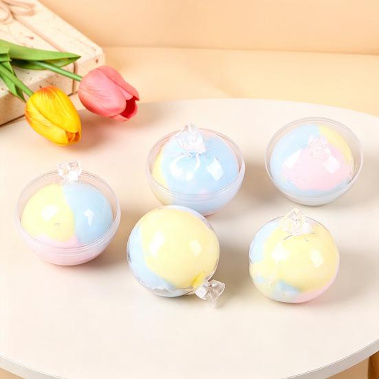 Wax Cracking Ball Squeeze Toy, Rainbow Gradient Stress Ball Fidget Toy, Stress Relief Crispy Ball with Protective Cover, Party Favors