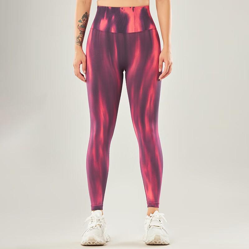 Aurora Red Seamless Tie-Dye Yoga Leggings