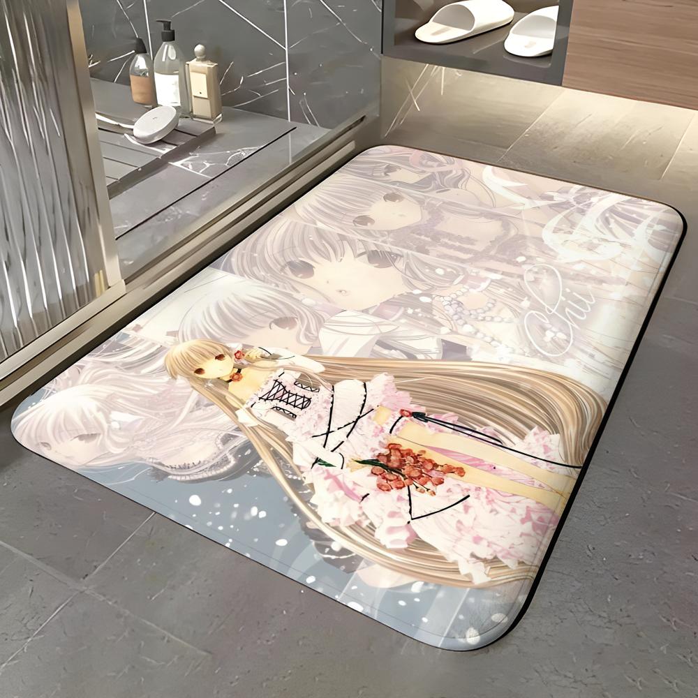 Animation C-Chobits Floor Mat Soft Flannel Entrance Door Mat Non Slip Absorbent Bathroom Bedroom Floor Rug