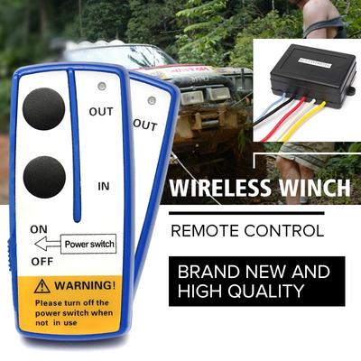 23A 12V Mini Car Wireless Winch Electric Remote Control with Twin Manual Matched Transmitter Kits Set Trailer Truck ATV