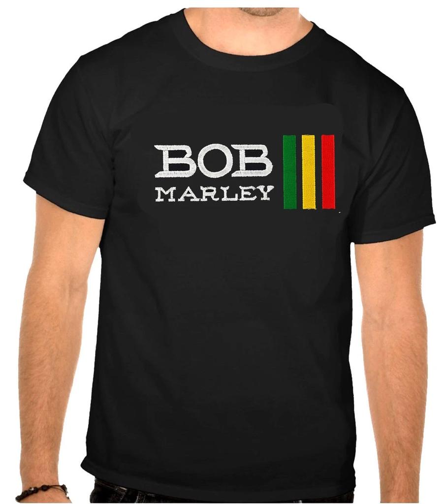 BOB MARLEY Rock Music Logo Black T-Shirt -1211-