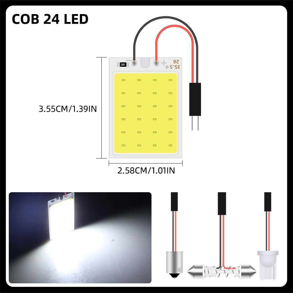 4pcs Festoon LED COB LED Bulbs 31mm 36mm 39mm 41mm with T10 BA9s C5W Socket Car Dome LIght Auto Car Interior Reading License Led Bulbs 7